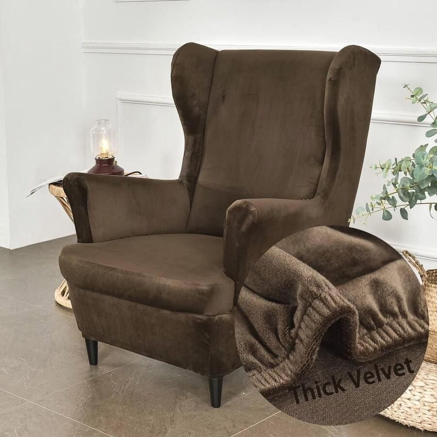 Stretch Vleugelstoel Hoezen 2-delig – Modieuze en Duurzame Meubelbeschermer voor Fauteuils