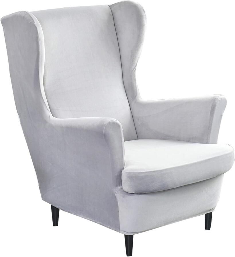 Stretch Vleugelstoelhoezen Set Afneembare Fluwelen Meubelbeschermer voor Woonkamer en Slaapkamer