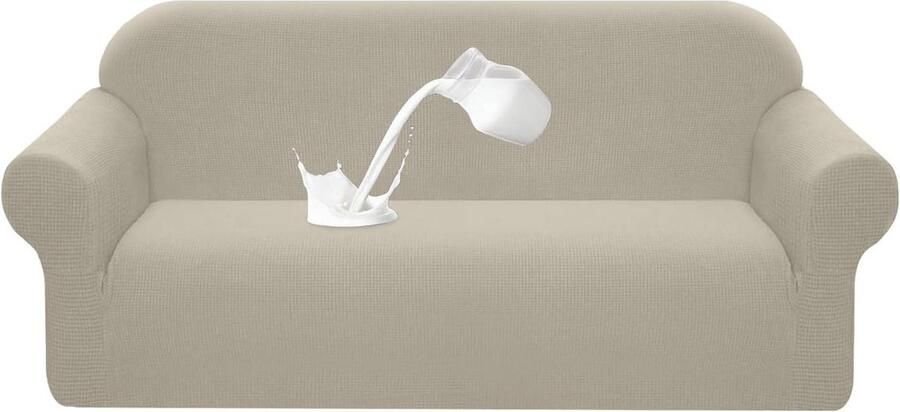 Stretch Waterdichte bankovertrek elastaan geschikt voor 3-zits zand 1 stuk