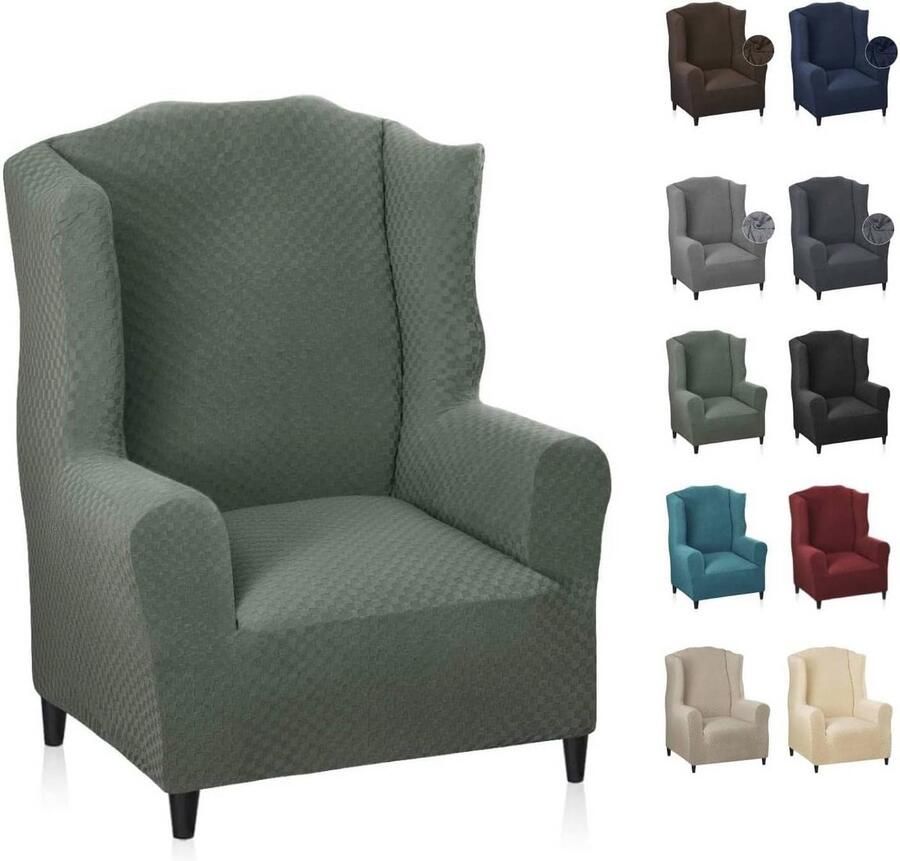 Stretch Wing Stoelhoes Antislip Wingback Stoelbescherming