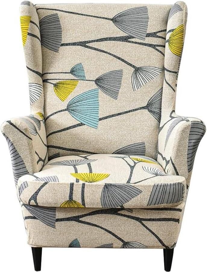Stretch Wingback stoel slipcovers Wing Chair Cover met prints