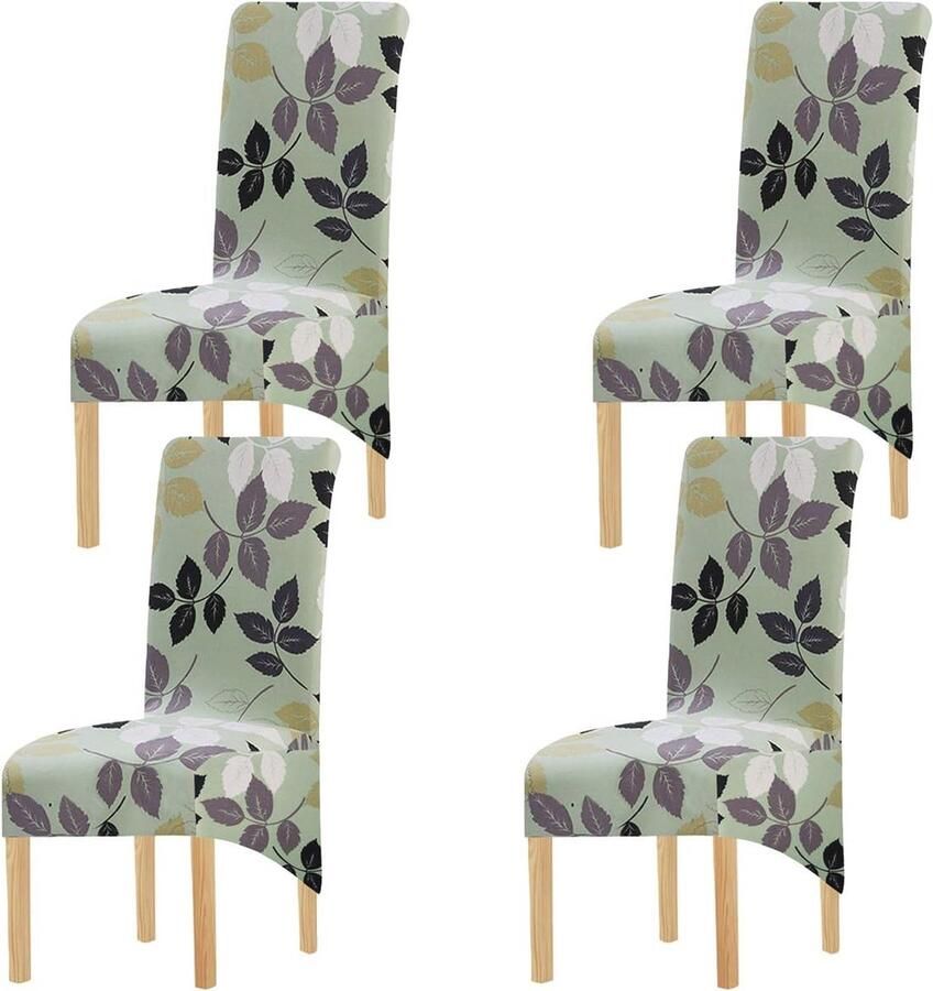 Stretch XL Stoelhoezen voor Eetkamerstoelen Bescherming en Decoratie (2 4 6 Stuks Groen)