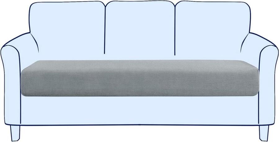 Stretch Zitkussen Elastische Bankovertrek Lichtgrijs 3-zits Sofa Hoes