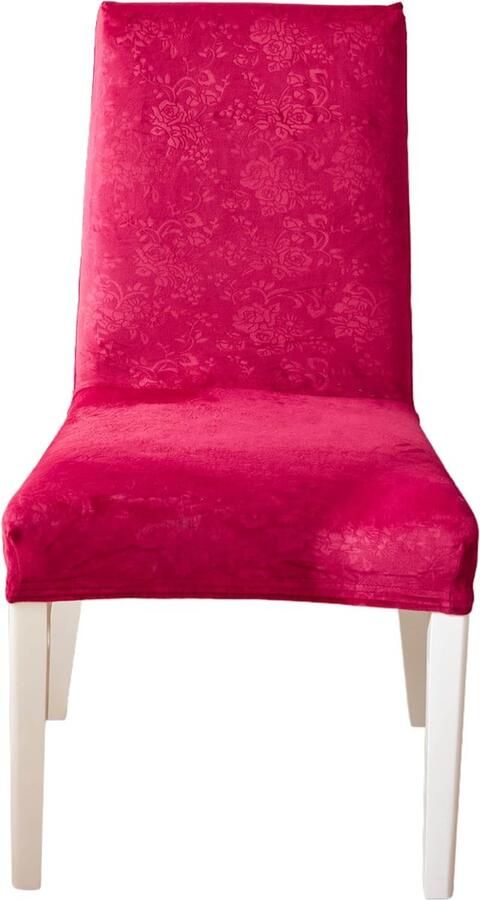 Stretchbare Stoelhoezen Set voor Eetkamerstoelen in Stijlvolle Fluwelen Look Verwijderbaar en Wasbaar 6 Stuks