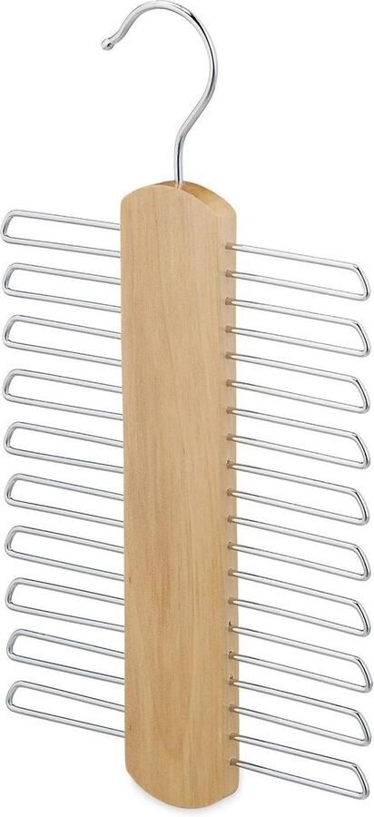 Stropdashanger voor 20 stropdassen Stropdashouder voor kledingkast Riemenhanger van hout Natuurkleurig Kledingkast
