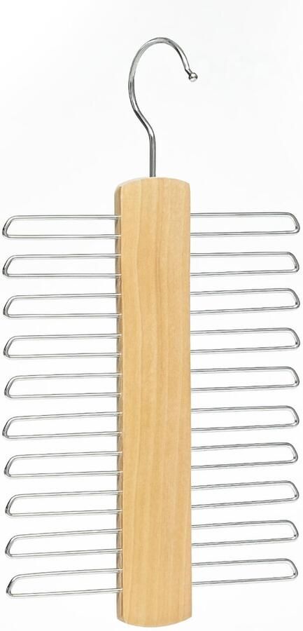 Stropdasrek Houten kledingrek Stropdasrek voor kledingkast Modieus hangend opbergrek met 20 draaibare haken voor stropdassen riemen en sjaals Beukenhouten stropdasrek Hangerrek