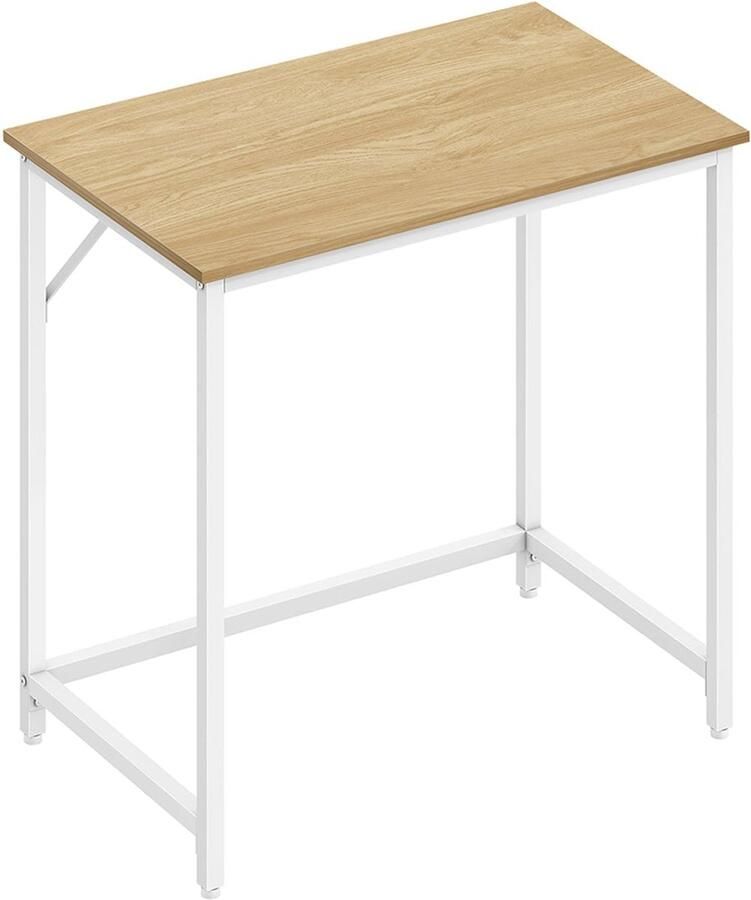 Rootz Living Rootz Studiebureau Laptoptafel Kantoorwerkstation Spaanplaat en staal 50 cm x 80 cm x 76 cm Natuurlijk eiken en parelwit 8 5 kg