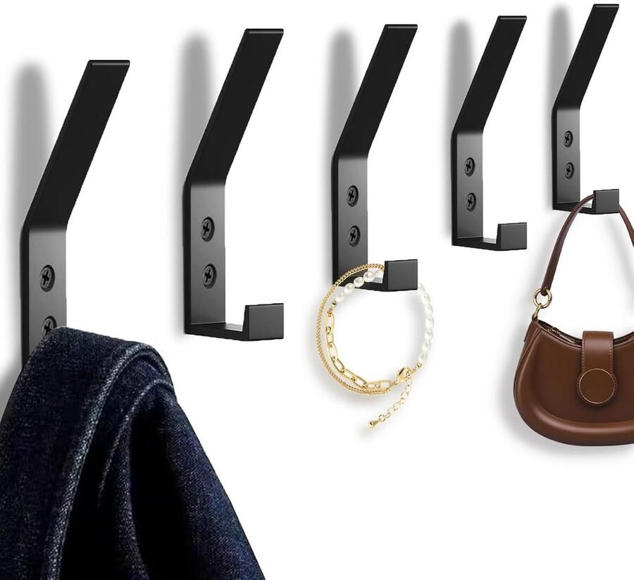 Jashaken Kapstokhaken 5 Stuks Zwart