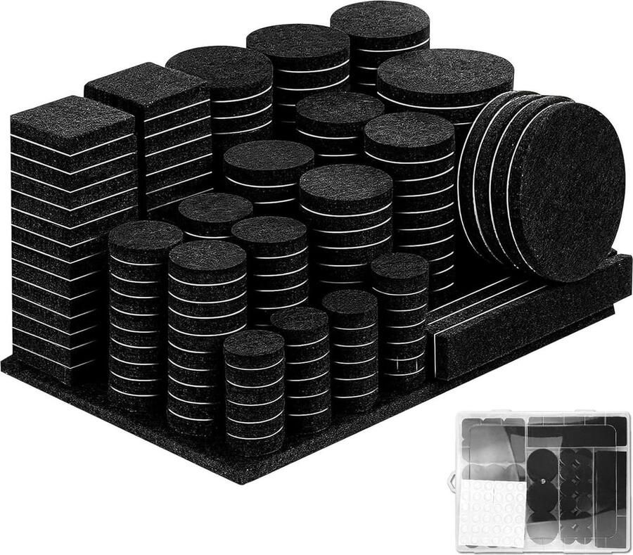 Stuks Meubelglijders Vilt Zelfklevende Set Stoelpoten Vilten Zwart Rond Vierkant Tafels Stoelen Bedden Kasten