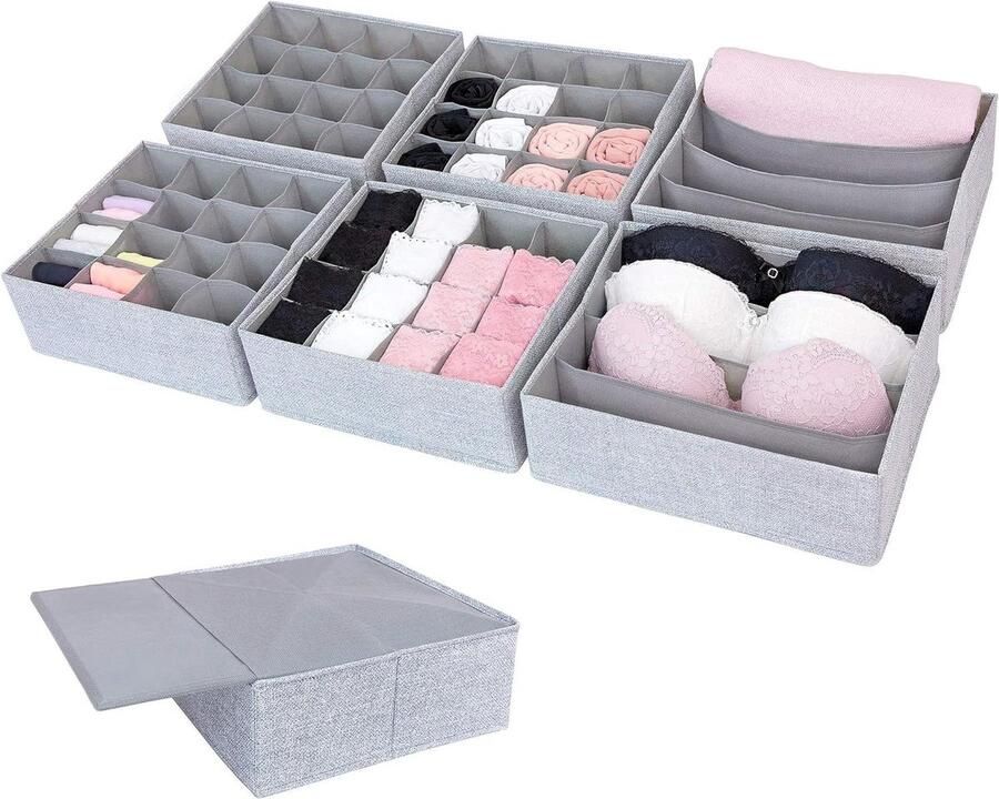 100 Organiser for IKEA Wardrobe Sturdy Bottom Drawer Storage System for Socks Bra Underwear Set of 6 Pax