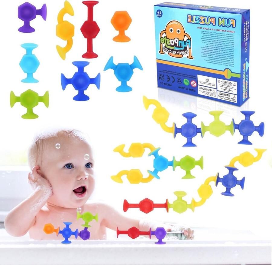 Suction Cup Toys 48 Pcs Pop Sucker Toys Sucker Darts Toy Silicone Toy-Suction Cup Kids Gift 3 4 5 6 7 8 Years (DIY Building Blocks)