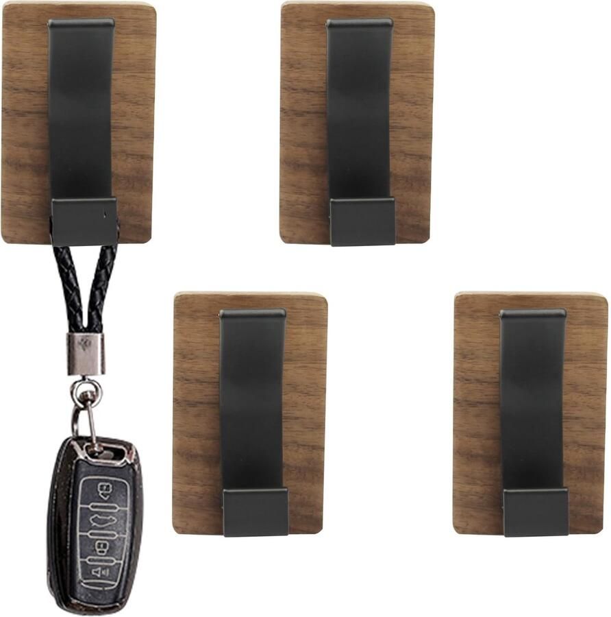 Suerhatcon Houten Kapstokhaken 4 Stuks Wandhaken Kapstokhaken Decoratieve Houten Haken voor Jassen Handtassen Sjaals Badjassen