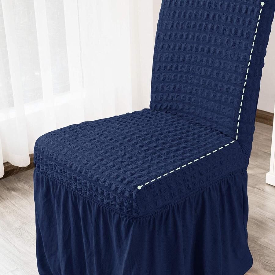 Suitable garment stoel hotelshome stretch universeel stofdicht slijtvast vastzettentafeldoekje verdikte stoelhoes marine blauw een stuk