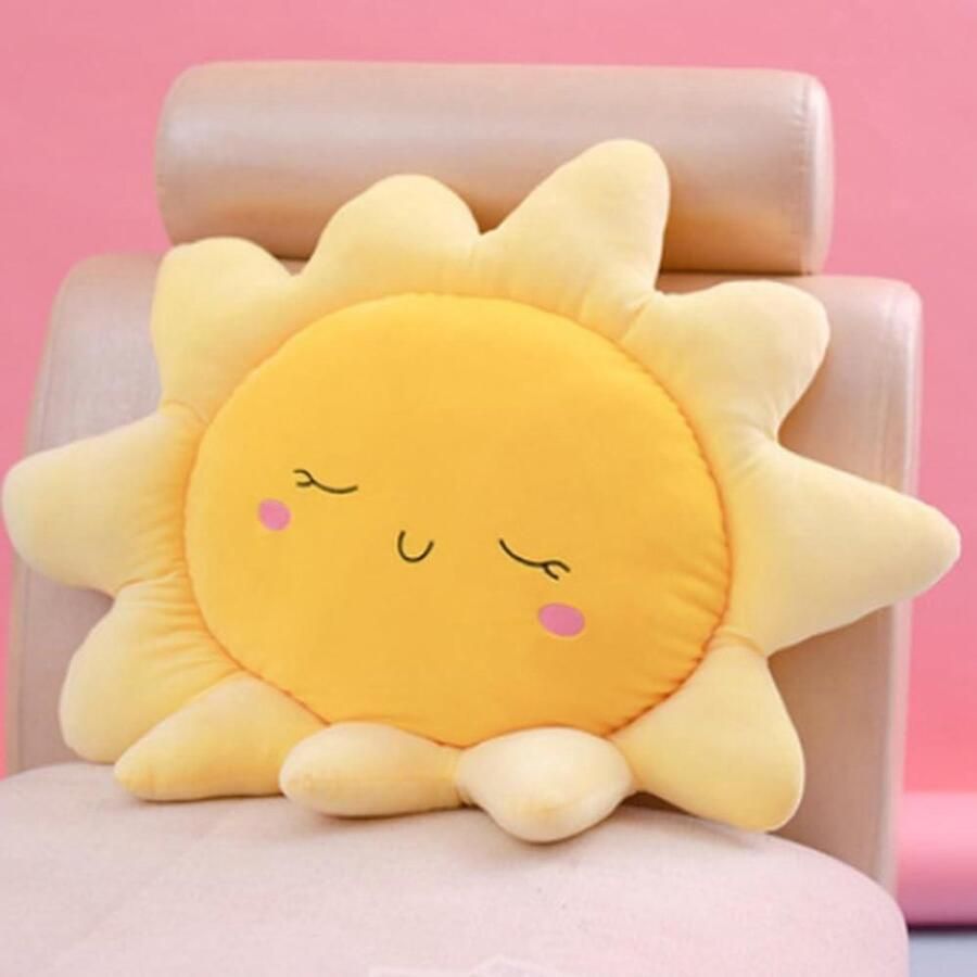 Sun-shaped Cushion Flower Floor Cushion Cute Seat Cushion Chair Cushion Oversized Throw Pillow Plush Toys for Home Decoration Kids Girls Women Gifts (Sun 58cm 22.8inch) - Foto 2