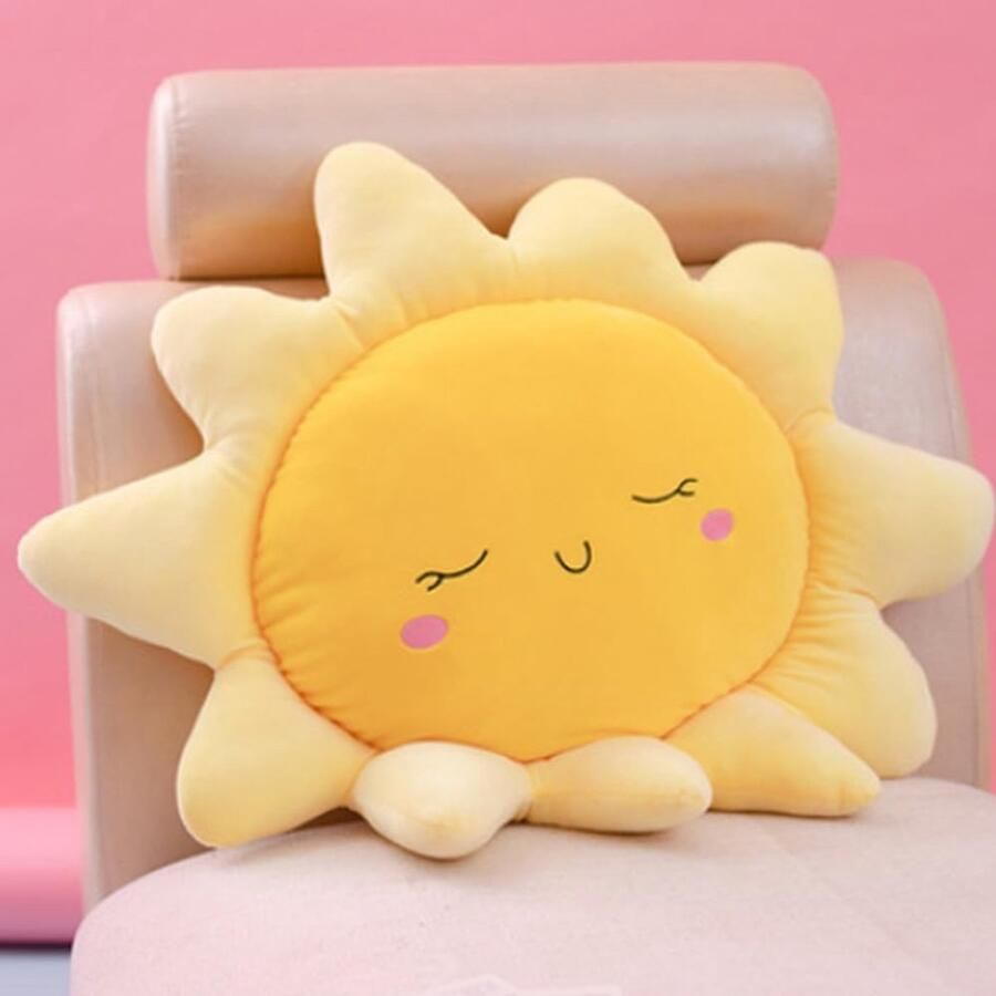 Sun-shaped Cushion Flower Floor Cushion Cute Seat Cushion Chair Cushion Oversized Throw Pillow Plush Toys for Home Decoration Kids Girls Women Gifts (Sun 58cm 22.8inch)