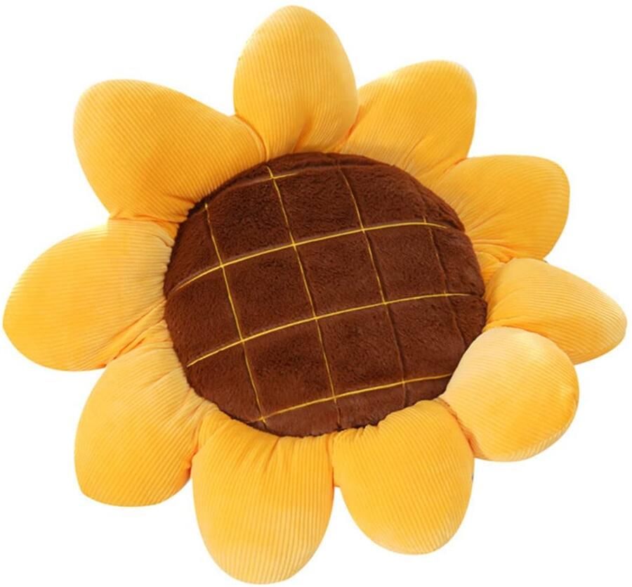 Sunflower Floor Cushion 50cm Flower Cushion Cute Plush Throw Pillow for Bedroom Sofa Chair