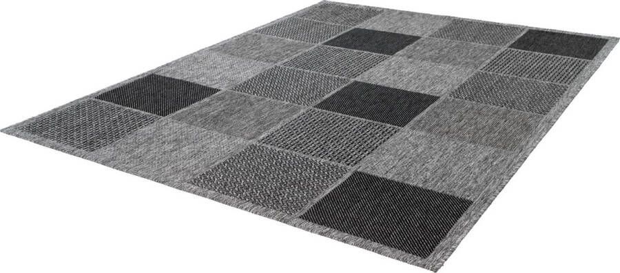 Sunset Vloerkleed Outdoor Buitengebruik Sisal look Flatwave Vloer kleed Tapijt Karpet 120x170 Zilver Grijs