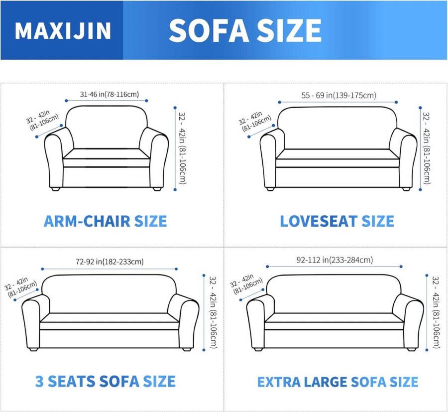 Super Stretch Zetelhoes voor 4 zitplaatsen bank 1-delige universele bankhoezen woonkamer Jacquard Spandex meubelbeschermer honden huisdiervriendelijk ingerichte bank Slipcover (4 Zitsbank Bruin) - Foto 2