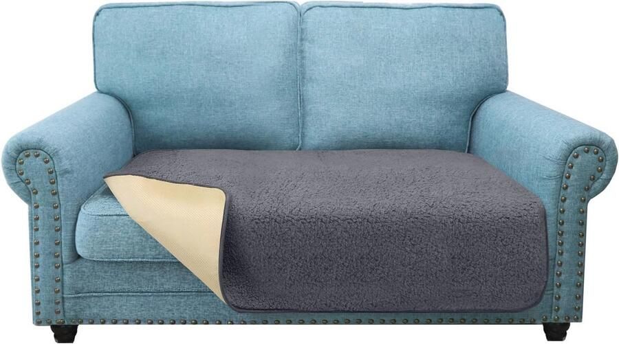 Super zachte antislip kussenhoezen voor 2-zitsbank Dikke en comfortabele hoes voor huisdieren (grijs)