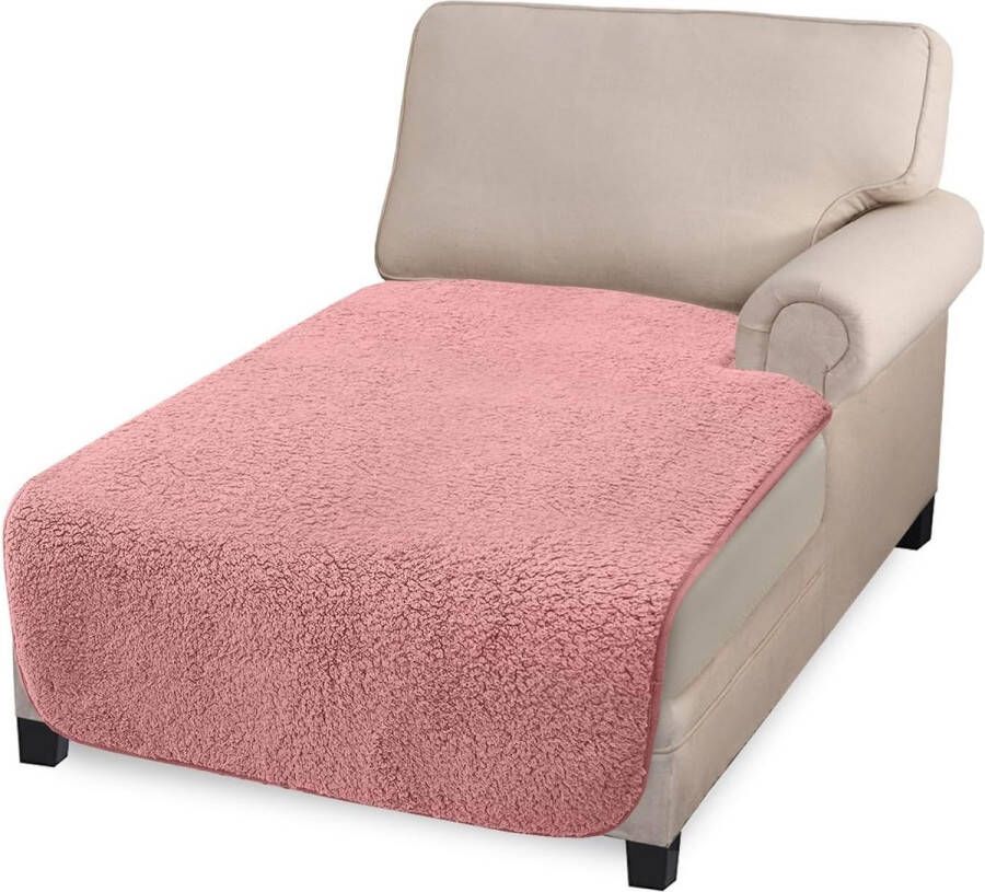 Super zachte dikke L-vormige bankhoes antislip Chaise Lounge-hoes grote hoekbankhoes voor huisdieren (chaise roze)