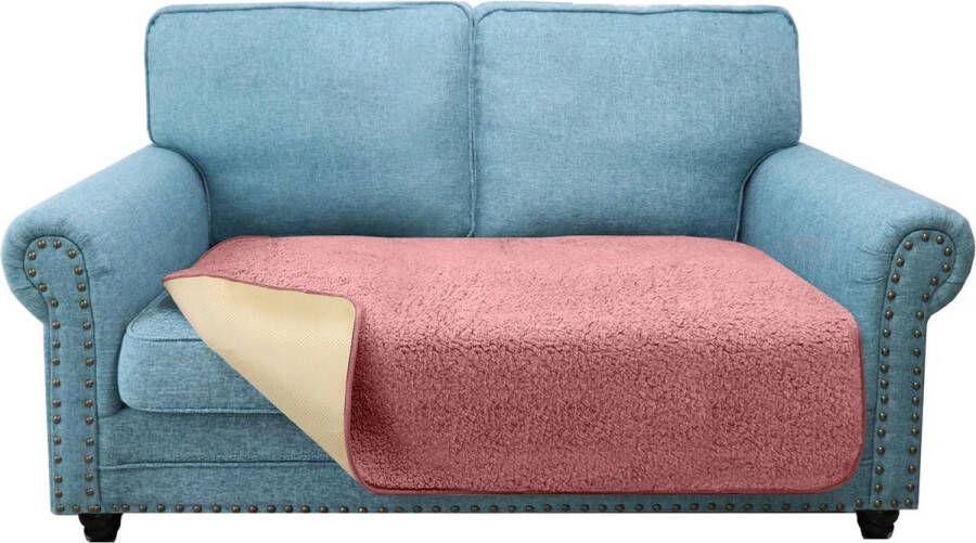 Super zachte dikke Loveseat Sofa kussenslopen antislip stoelhoezen voor 2-zitsbank bank kussensloop voor huisdieren (2-zits roze)