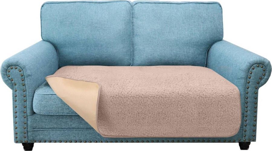 Super zachte dikke Loveseat Sofa kussenslopen antislip stoelhoezen voor 2-zitsbank kussensloop voor huisdieren (2-zits camel)