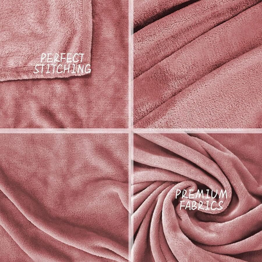 Super zachte fleece deken Roze Kinderflanel 160 x 210 cm Een- of Tweepersoons Bed Super Zacht