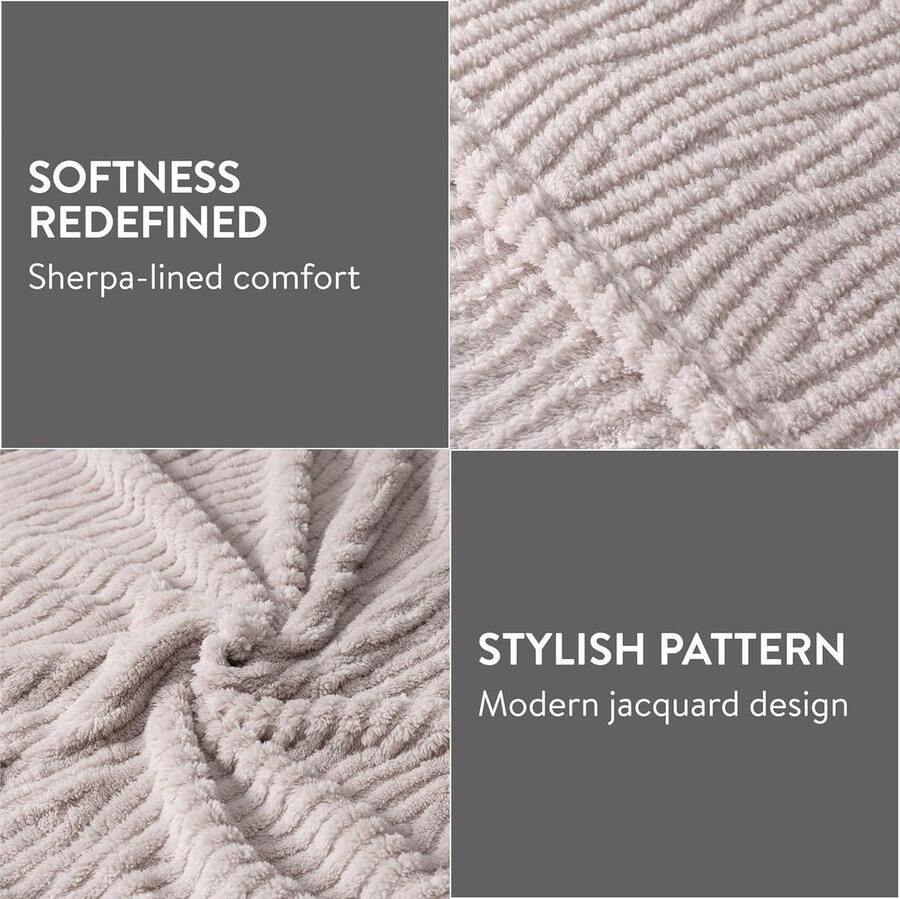 Super zachte fleece deken Sherpa fleece Warm en zacht plaid Knuffeldeken Ideaal voor bed en sofa Wasmachinebestendig Sprei van 180 x 220 cm Beige - Foto 2