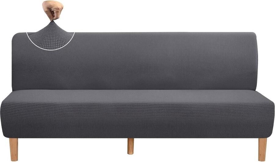 Hoge stretch futonhoes Super zachte bankovertrek voor honden en katten Antislip meubelbescherming Grijs futon