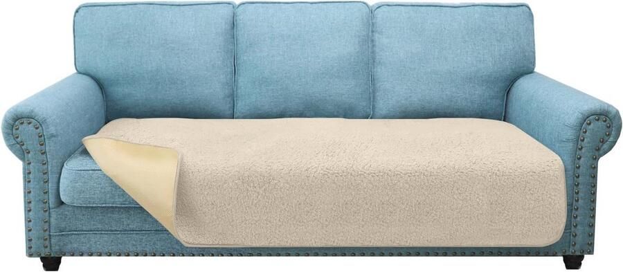 Superzachte Antislip Bankhoes voor Grote Banken Beige Kussenhoes voor Huisdieren (3-zits)