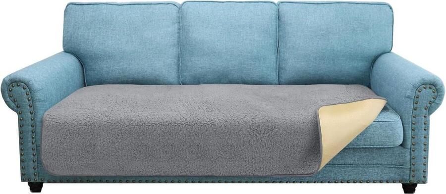 Superzachte dikke antislip grote bankhoes voor huisdieren 3-zits lichtgrijs