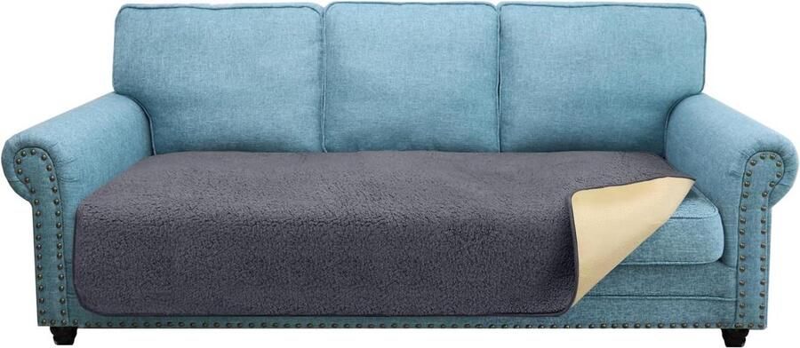 Superzachte bankhoes Antislip geschikt voor grote banken 3-zits Grijs Meerdere materialen