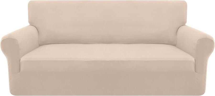 Superzachte bankhoes voor 3-zitsbank Elastaan bankovertrek voor honden Meubelbescherming met elastische bodem Zandkleurige hoes
