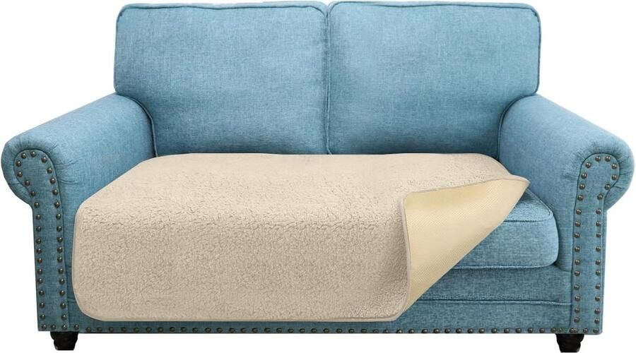 Superzachte dikke bankhoes antislip loveseat kussenhoes huisdieren 2-zits beige