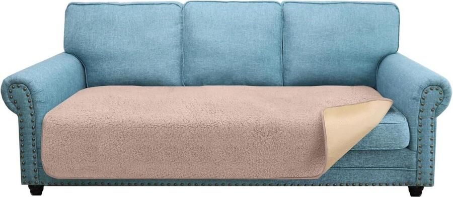 Superzachte en dikke antislip bankhoes voor grote banken huisdierbestendige kussenhoes (3-zits camel)