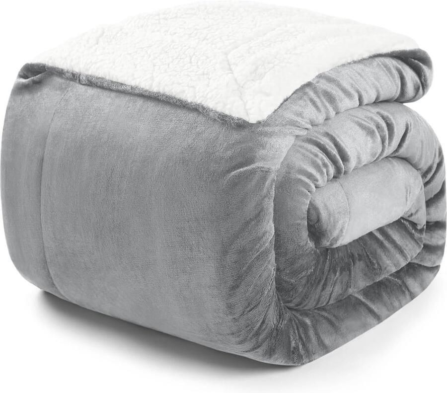 Superzachte Sherpa Deken 220 x 240 cm veelzijdige fleece deken voor bank sprei of woonkamer warm en knuffelzacht