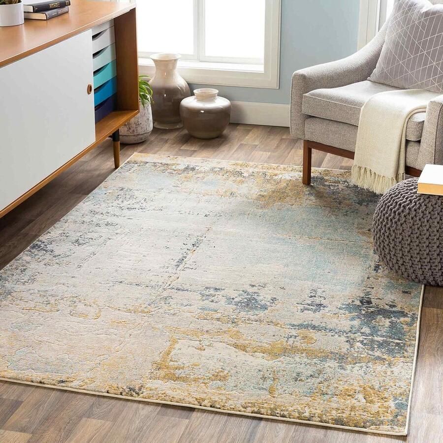 Surya Lublin Abstract Tapijt Modern Marmeren Tapijt 1 stuk Beige en Veelkleurig 160 x 220 cm