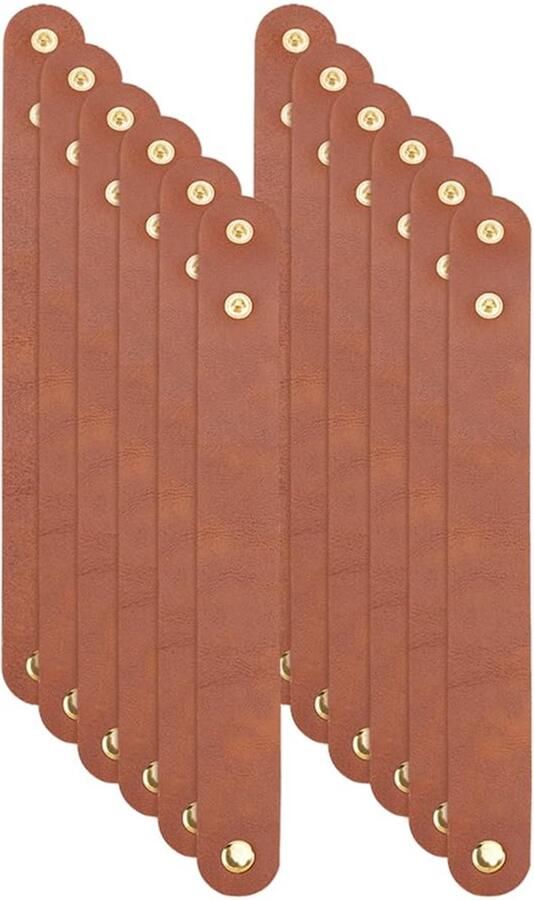 Svg commerce 12Pcs Leather Bracelets Blank Leather Snap Bracelets Blank Leather Cuff Bracelet Leather Wristband Brown Leather Bracelets for DIY Craft Jewelry Making