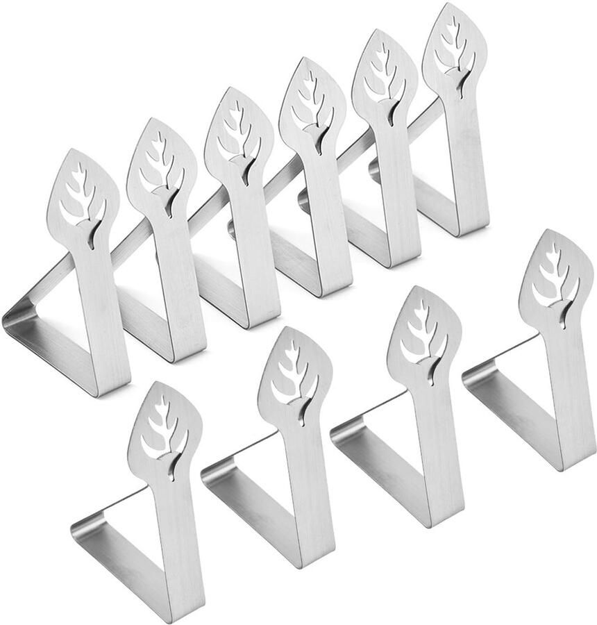 Svg commerce Set of 10 Steel Tablecloth Clips Table Cloth Clips Stainless Steel Table Cloth Clips for Tables up to 3 cm Thickness (Top)