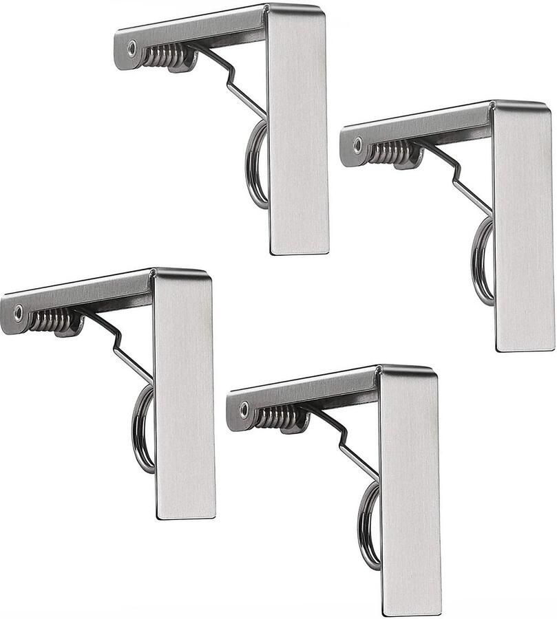 Svg commerce Set of 4 Stainless Steel Tablecloth Clips for Garden Party Picnic Restaurant