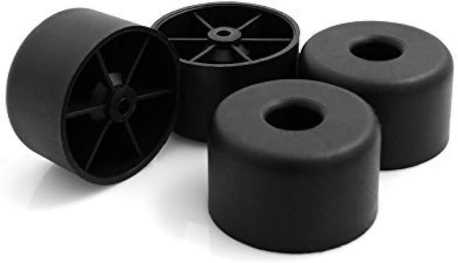 Svg commerce Set van 4 kunststof meubelglijders meubelonderzetters bankstoel voor het vastschroeven van kunststof meubelglijders Ø 45 x H 40 mm zwart
