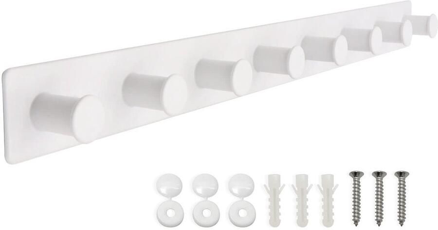 SYPEN kapstokhaak RVS wandhaak schroeven kapstok met 8 haken (wit 8 haken)