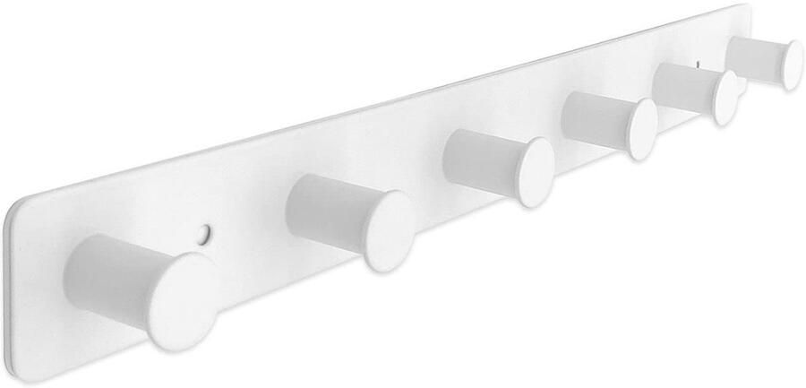 SYPEN kapstokhaak RVS wandhaak zelfklevend & schroeven witte kapstokhaakrail met 6 haken kapstokhaak wand
