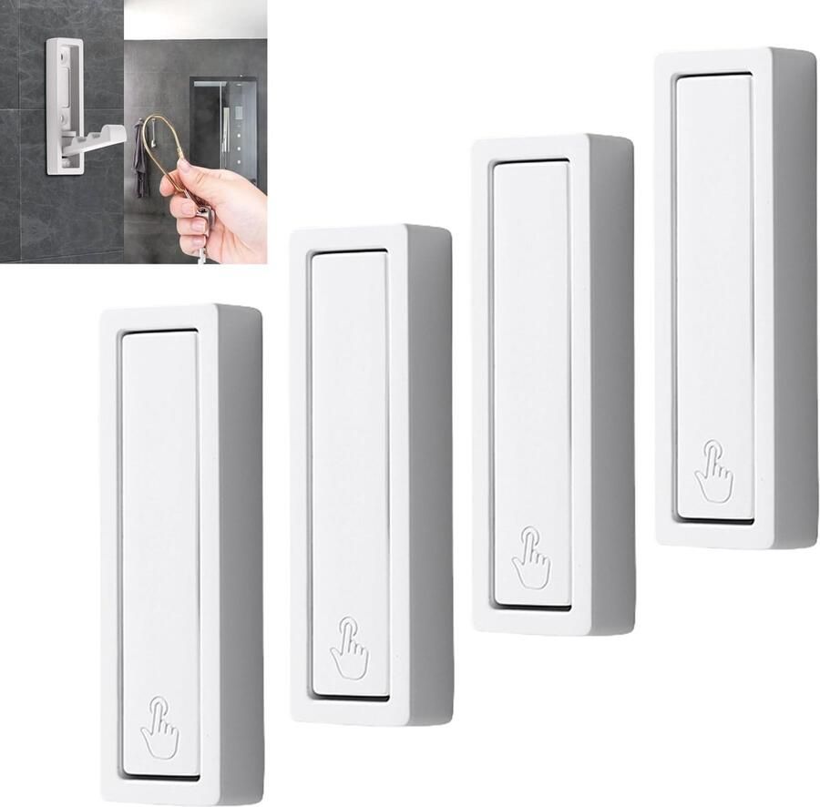 SYZOW 4-pack opvouwbare haken wandhaken opvouwbare wandmontage 90° opvouwbare kapstok koptelefoonhouder met schroeven voor keuken badkamer muur kantoor garderobe (wit)