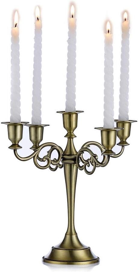 Sziqiqi Aluminium Kandelaar Eettafel Kaarslicht Diner Hoteldecoratie Huisdecoratie Tafeldecoratie Brons