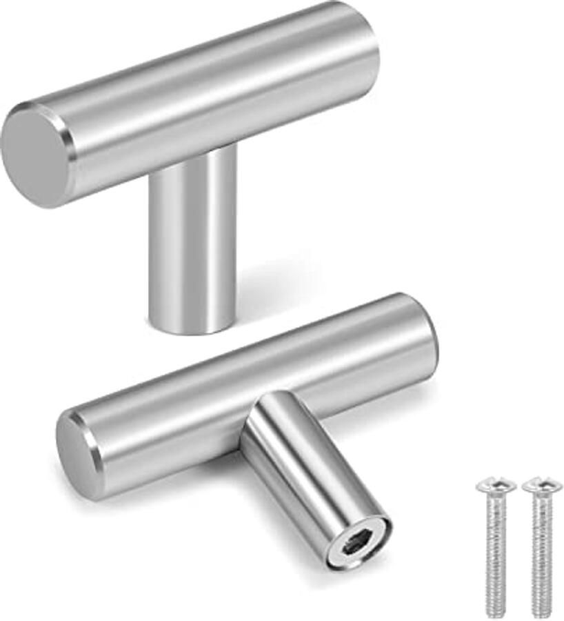 T Bar Handvat Pull Knoppen Set 2 voor Keuken Kasten en Lades 5 Stuks RVS