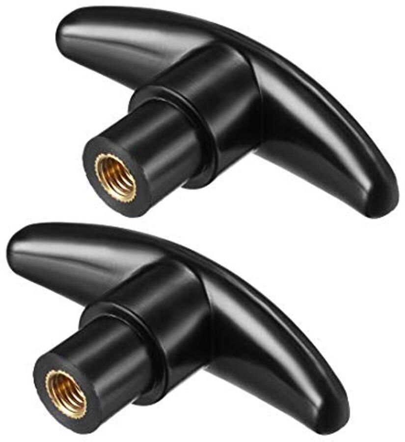 T-button ladeknop met M8 schroefdraad 2 stuks Zwart