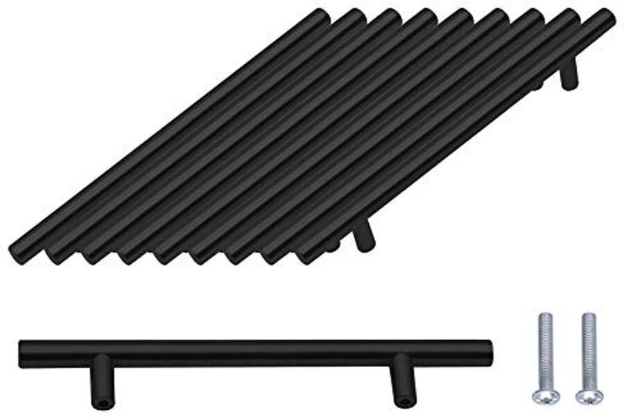 T-handgrepen 10 Stuks Geborsteld Roestvrij Staal voor Keukenkasten en Meubels