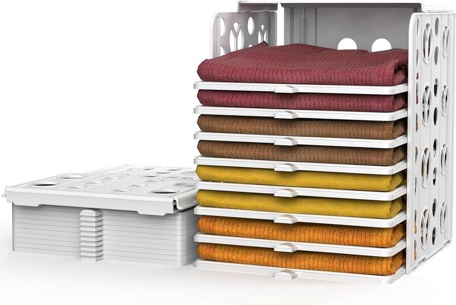 T-shirt-organizer stapelbaar voor het opbergen van kleding vouwplank kledingorganizer voor T-shirts sweatshirts broeken