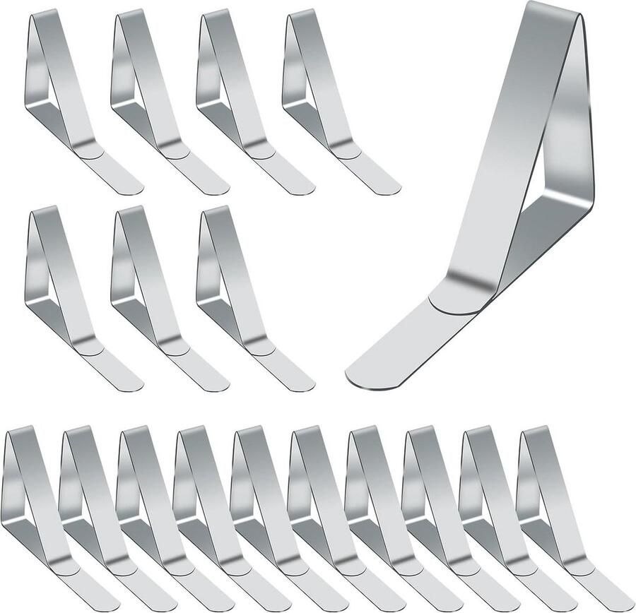 Table Clips 18pcs Adjustable Stainless Steel Table Clips for Outdoor Indoor Kitchen Party Wedding BBQ Triangle Table Accessories